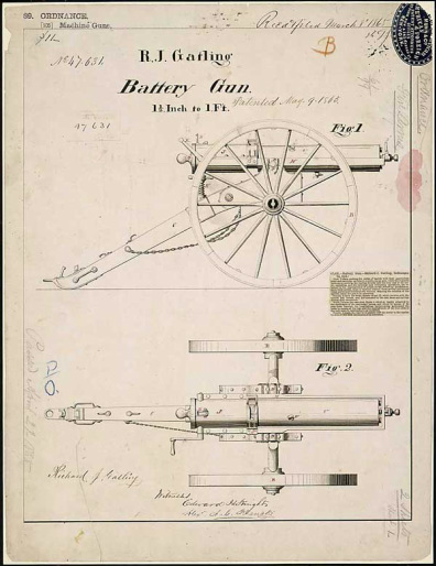 1874 Gatling Gun Blueprints